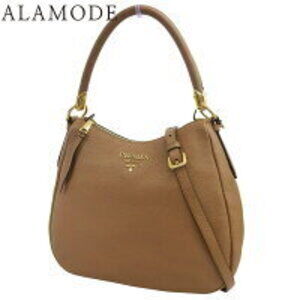 Prada Tote Bag Shoulder Crossbody Brown Leather